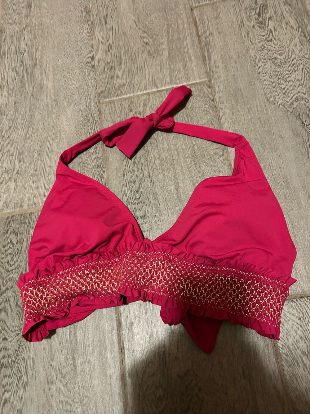 Bleu Rod Beattie Smock It to Ya Halter Bikini Top in magenta - size 14